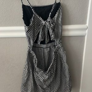 Checkered Romper with tie-back